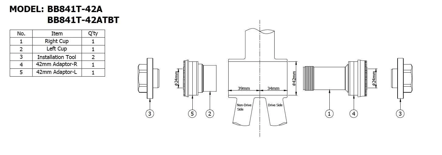Krankboks TOKEN TF Pressfit Hollowtech - TK-BB841T-42A 4 Krankboks TOKEN TF Pressfit Hollowtech - TK-BB841T-42A - Billede 2