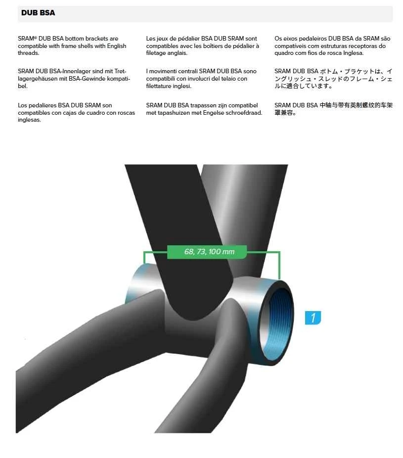 SRAM Krankboks DUB BSA 73 Mm Superboost+ - 00.6418.019.000 4 SRAM Krankboks DUB BSA 73 Mm Superboost+ - 00.6418.019.000 - Billede 2