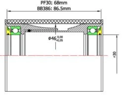 Krankboks TOKEN Pressfit 30 PF30/BB386 (ø46,1) - TF4630C3